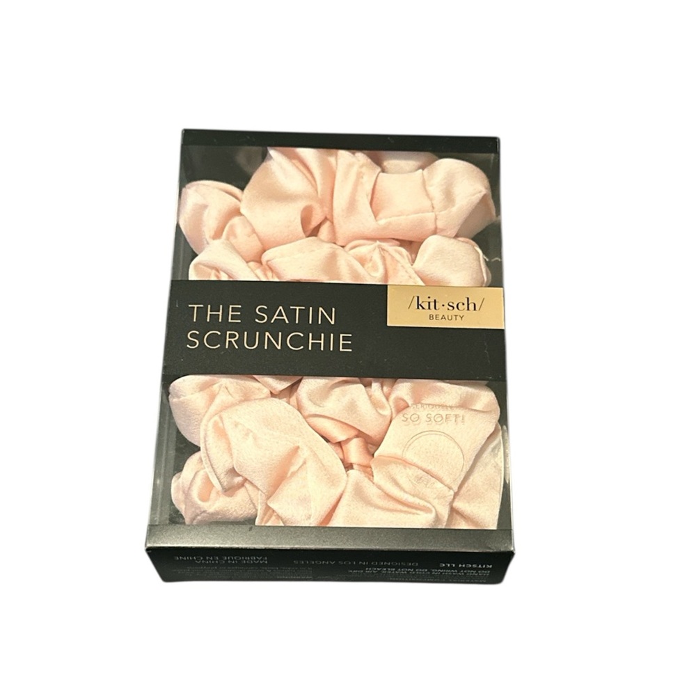 Kitsch Blush Satin Scrunchie Set NEW